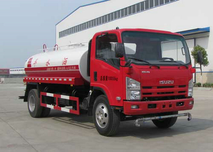 Isuzu 700P road water spraying truck 10000L red