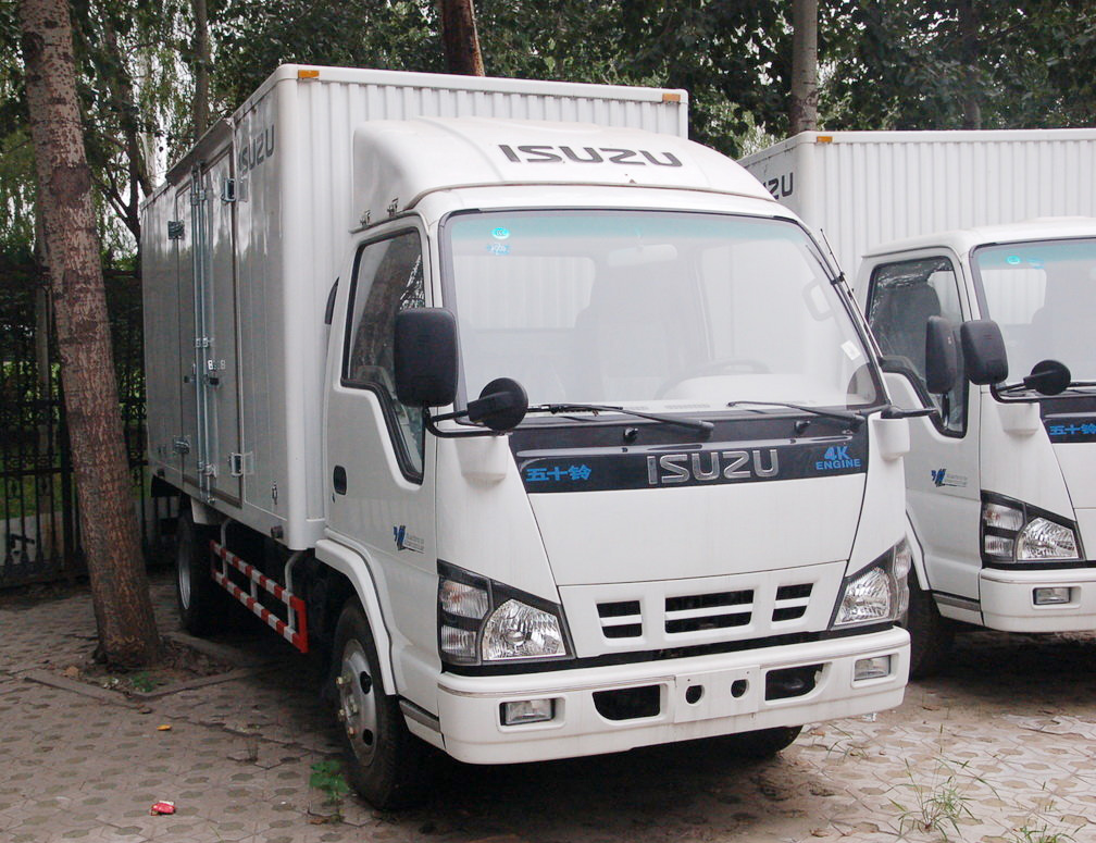 Isuzu 600P white color van truck